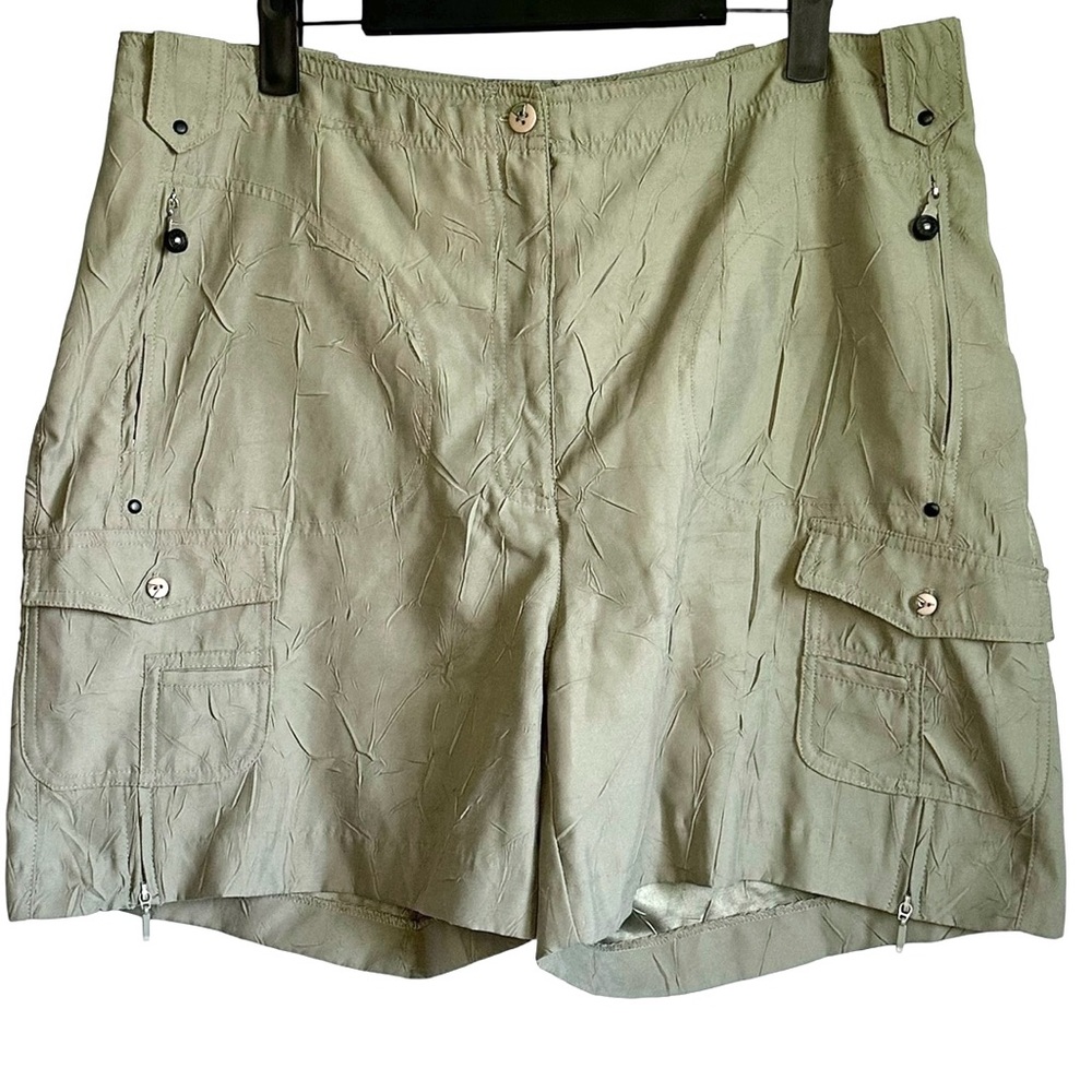 Jamie Sadock Women's Khaki Tan Multi Pocket Cargo Style Golf Shorts Size 14
